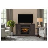 54ï¿½ Electric Fireplace TV Stand, Honey Ash