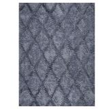 Valencia 6 Ft. X 9 Ft. Blue Trellis Shag Area Rug