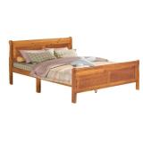 QUEEN Walnut Solid Wood Sleigh Bed w/ Headboard