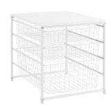 Everbilt White Steel 3-Drawer Close Wire Basket