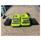 RYOBI 18v battery chargers 2 pack