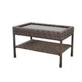 Brown Woven Patio Coffee Table, 30x18x18