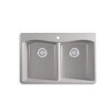 1-Hole Double Bowl Drop-in/Undermount Kitchen Sink