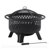 HamptonBay Piedmont 30 in. Steel Fire Pit in Black