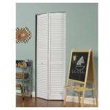 24 in. X 80 in. Seabrooke Louver/Louver White Holl