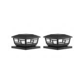 3.5x3.5in. Black Solar Post Cap Light 2pk