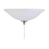 HB 2-Light White Glass Ceiling Fan Bowl LED Light