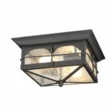 Brimfield 11 in. 2 Light Aged Iron Outdoor Weather