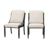 Harmony Hill Black Steel Outdoor Patio Armless Din