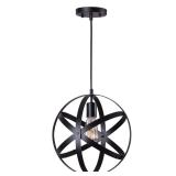 Home Decorators 1-Light Black Orb Mini Pendant wit