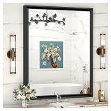 24x36 Inch Black , Metal Framed Bathroom Mirror
