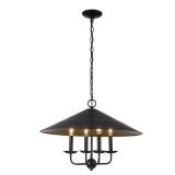 Monteaux Lighting 4-Light Black and Gold Chandelie