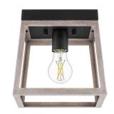 Burkepoint 8.25 in. 1-Light Woodgrain Flush Mount