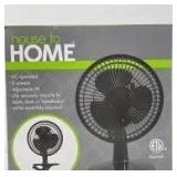 6in, 2 in 1 AC Operated Desk Fan, Black
