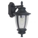 Wilkerson 14.13 in. 1-Light Black Outdoor Wall Lan