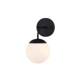 Cresent 8 in. 1-Light Matte Black Wall Sconce with