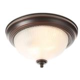 11 in. 2-Light Oil Rubbed Bronze Flush Mount
