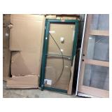 36x80 Universal Handing Storm Door, Brass Handle