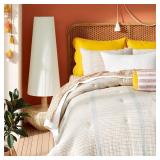 Twin Stripe Comforter & Sham Set Cream