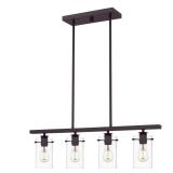 Regan 4-Lt Espresso Industrial Linear Chandelier