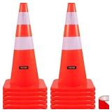 12-28 in. Traffic Cones PVC Orange Safety Cones