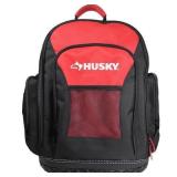 18 in. Rubber Bottom Tool Backpack in Red Open Box