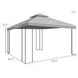 10 Ft. X 12 Ft. Gray Patio Gazebo with Corner Fram