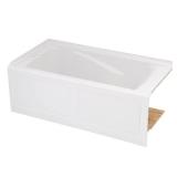 EverClean 60 in. X 32 in. Left Drain Soaking Tub