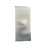 White Interior Door with Plastic Wrap and Blinds