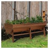 71 in. L X 31 in. W Large Wooden Raised Garden Bed