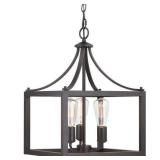 Boswell Quarter 14 in. 3-Light Black Lantern