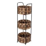 Seville Classics 3-Tier Storage Basket Tower