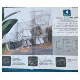 Stackable Shoe Box & Organizer 4 Pack