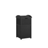 30 Gal. Black Outdoor Trash Can with Lid