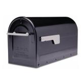 Boulder Black, Large, Steel, Post Mount Mailbox wi