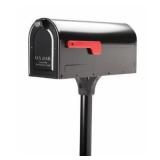 MB1 Black, Medium, Steel, Post Mount Mailbox and 2