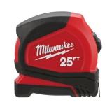 Compact 25 Ft. SAE Tape Measure with Fractional Sc