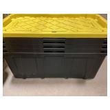 Sturdy Black and Yellow Plastic Storage Bin with T