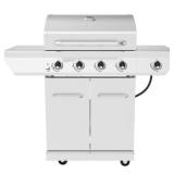 (Damaged )4-Burner Propane Gas Grill in Stainless