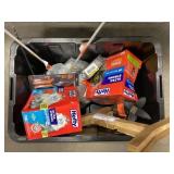 Landscaping tools, trash bags, pruner, sprinkler