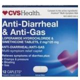 CVS Health Anti-Diarrheal & Anti-Gas Caplets, 12 C