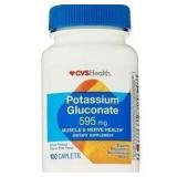CVS Health Potassium Gluconate Caplets, 100 CT