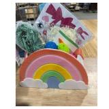 Rainbow Easter Basket - Felt, Cloud Design, Easter