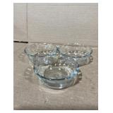 New Clear RibbedScalloped Glass Bowls Set of 3