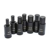 Husky 12 in. Hex Bit Impact Socket Set SAE 7-Pc