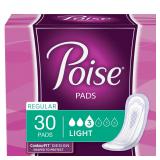 Poise Ultra Thin Pads  30 Count
