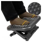Mind Reader Black Ergonomic Adjustable Footrest