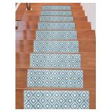 Beverly Rug Medallion Stair Treads 7-Pack Teal