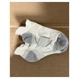 Feetures White Gray Striped Unisex Athletic Socks