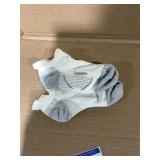Feetures New Open-Box White Grey Perf Ankle Soc...